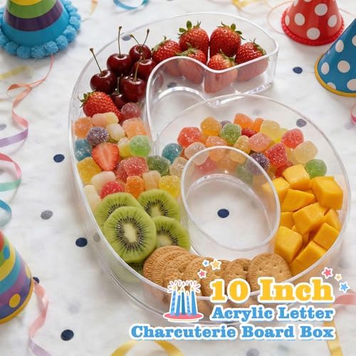 Reusable 10'' Fillable Acrylic Charcuterie Board Box Number 60 in Number 60, alternate view 2