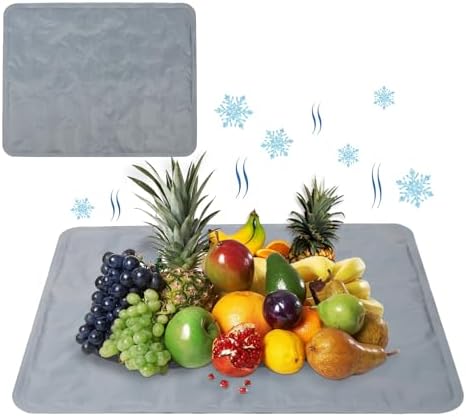 Reusable Freezable Ice Mat, 2 Pack 23.6 x 19.7 Food Cooling Tray in 23.6 x 19.7" in Gray
