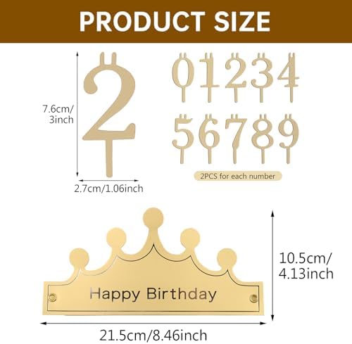 Reusable Number Birthday Candle Holder Set, 20 PCS (2 Sets) Metal Number Candle Holders Stand, Party Cakes, alternate view 3