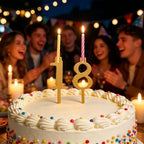 Reusable Number Birthday Candle Holder Set, 20 PCS (2 Sets) Metal Number Candle Holders Stand, Party Cakes, alternate view 5