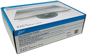 Revolving Cake Decorating Stand, 614 Rectangle, Aluminum Base, White in White, alternate view 2