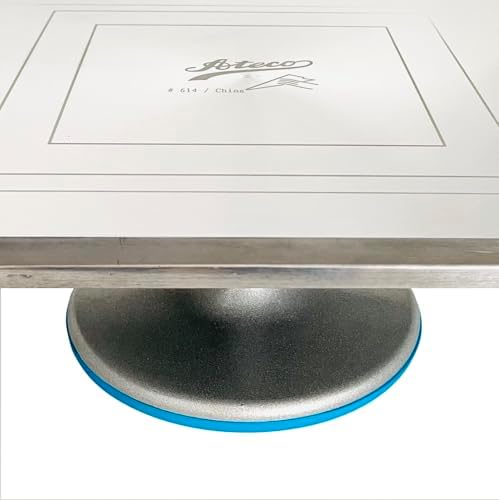 Revolving Cake Decorating Stand, 614 Rectangle, Aluminum Base, White in White, alternate view 3