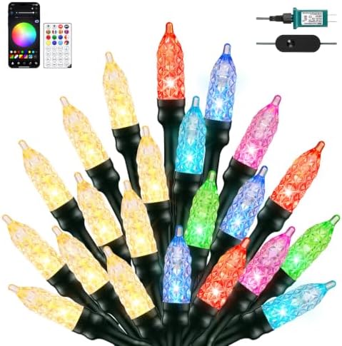 RGB Color Changing Smart LED Christmas String Lights 100 Count 33Ft in RGB (Red, Green, Blue)