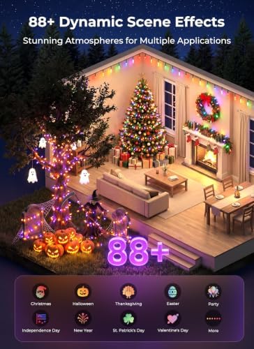 RGB Color Changing Smart LED Christmas String Lights 100 Count 33Ft in RGB (Red, Green, Blue), alternate view 2