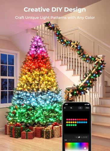 RGB Color Changing Smart LED Christmas String Lights 100 Count 33Ft in RGB (Red, Green, Blue), alternate view 3