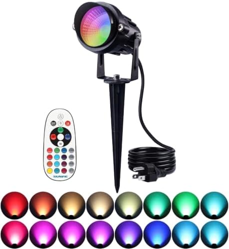 RGBW Halloween Spotlights Outdoor 12W LED Plug in Landscape Lights