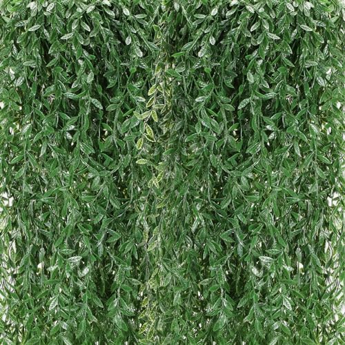 Riceshoot 48 Pcs Artificial Hanging Vines Fake Weeping Willow Leaves Decor Fake Seaweed Artificial Vines