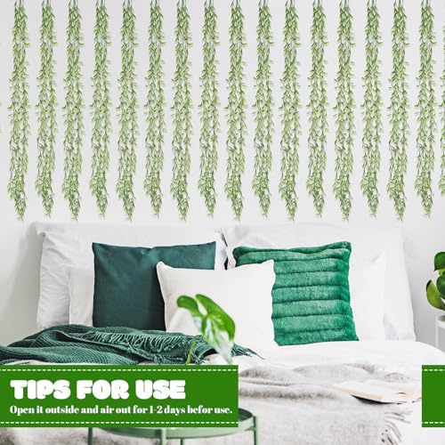 Riceshoot 48 Pcs Artificial Hanging Vines Fake Weeping Willow Leaves Decor Fake Seaweed Artificial Vines, alternate view 3