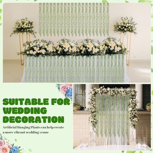 Riceshoot 48 Pcs Artificial Hanging Vines Fake Weeping Willow Leaves Decor Fake Seaweed Artificial Vines, alternate view 5