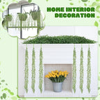 Riceshoot 48 Pcs Artificial Hanging Vines Fake Weeping Willow Leaves Decor Fake Seaweed Artificial Vines, alternate view 6