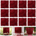 RIDDSEE12pcs Flower Wall Backdrop16.5 x16.5 Artificial Floral Panels-Maroon