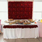 RIDDSEE12pcs Flower Wall Backdrop16.5 x16.5 Artificial Floral Panels-Maroon, alternate view 2
