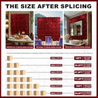 RIDDSEE12pcs Flower Wall Backdrop16.5 x16.5 Artificial Floral Panels-Maroon, alternate view 6