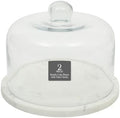 Ridgehaven 11" Marble Cake Stand, Serving Platter, Charcuterie Board, and Center Piece Home Décor With Glass Lid