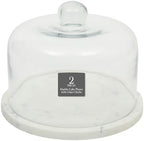 Ridgehaven 11" Marble Cake Stand, Serving Platter, Charcuterie Board, and Center Piece Home Décor With Glass Lid