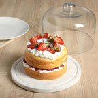 Ridgehaven 11" Marble Cake Stand, Serving Platter, Charcuterie Board, and Center Piece Home Décor With Glass Lid, alternate
