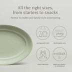 Rim Stoneware Serving Platter - Elegant 1-Piece Oval Serving Platter to Complete Your Kitchen Set - 16" L x, alternate view 4