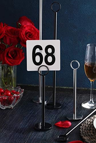 Ring-Clip Table Number Holder / Place Card Stand, 12 Inch, Black Finish, Set of 12 in Black, alternate view 6