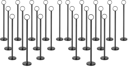 Ring-Clip Table Number Holder / Place Card Stand, 12 Inch, Black Finish, Set of 12 (Pack of 2) in Black Finish