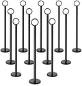 Ring-Clip Table Number Holder / Place Card Stand, 12 Inch, Black Finish, Set of 12 (Pack of 6) in Black Finish