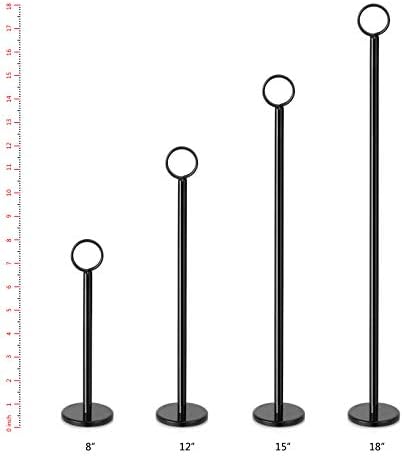 Ring-Clip Table Number Holder / Place Card Stand, 12 Inch, Black Finish, Set of 12 (Pack of 6) in Black Finish, alternate