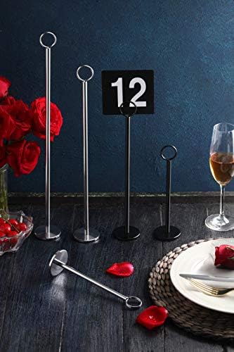 Ring-Clip Table Number Holder / Place Card Stand, 12 Inch, Black Finish, Set of 12 (Pack of 6) in Black Finish, alternate