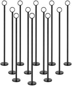 Ring-Clip Table Number Holder / Place Card Stand, 18 Inch, Black Finish, Set of 12