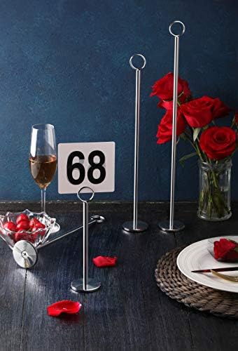 Ring-Clip Table Number Holder / Place Card Stand, 8 Inch, Silver, Set of 12 (Pack of 2) in White, alternate view 5