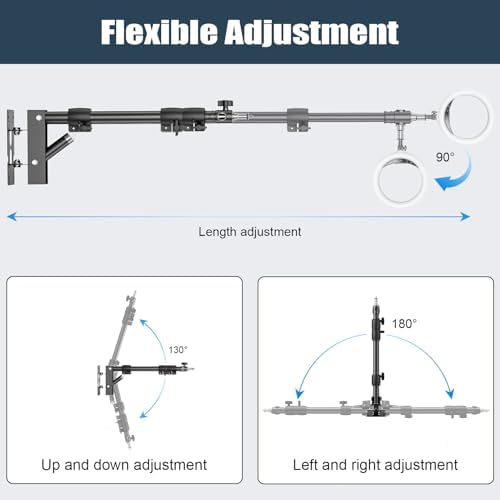 Ring Light Mount - Wall Mount Triangle Boom Arm.43inch/110cm, alternate view 5