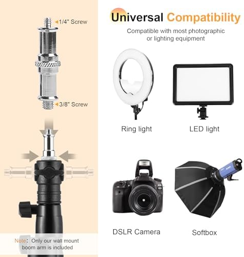 Ring Light Wall Mount 43inch/110cm, Triangle Boom Arm for Barbershop, alternate view 4