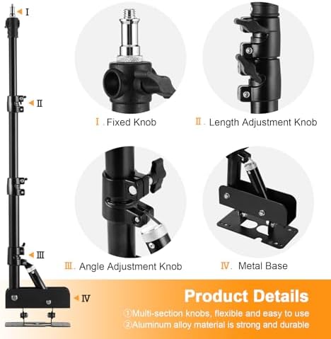 Ring Light Wall Mount 43inch/110cm, Triangle Boom Arm for Barbershop, alternate view 5