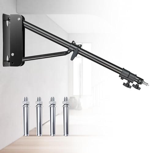 Ring Light Wall Mount, 71.65’’/182cm Wall Mounting Triangle Boom Arm for Strobe Light, Photography, Softbox