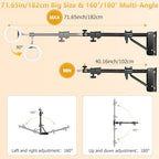 Ring Light Wall Mount, 71.65’’/182cm Wall Mounting Triangle Boom Arm for Strobe Light, Photography, Softbox, alternate view 3