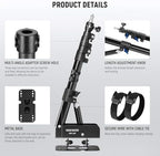 Ring Light Wall Mount Boom Arm, 22"-46"/55-116cm, Aluminum Alloy, alternate view 6