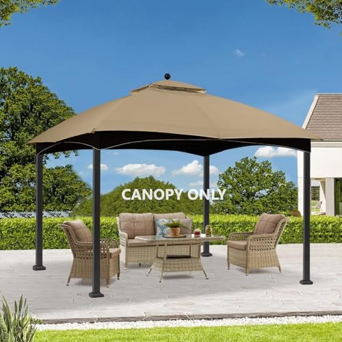 Riplock Gazebo Replacement Top for Lowe's Allen Roth #GF-12S004B-1, Beige in Beige, alternate view 2
