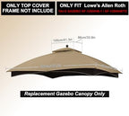 Riplock Gazebo Replacement Top for Lowe's Allen Roth #GF-12S004B-1, Beige in Beige, alternate view 6