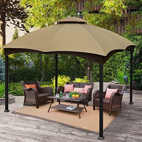 Riplock Gazebo Replacement Top for Lowe's Allen Roth #GF-12S004B-1, Beige in Beige, alternate view 7