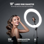 RL-18 18 Inch Ring Light with Tripod Stand, 55W Large LED Ringlight, alternate view 2