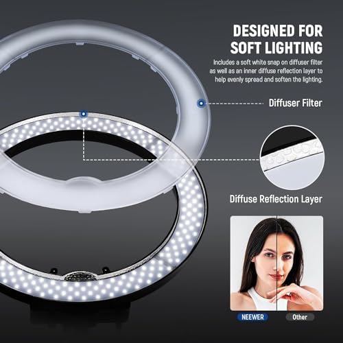RL-18 18 Inch Ring Light with Tripod Stand, 55W Large LED Ringlight, alternate view 4