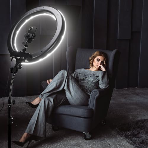 RL-18 18 Inch Ring Light with Tripod Stand, 55W Large LED Ringlight, alternate view 5