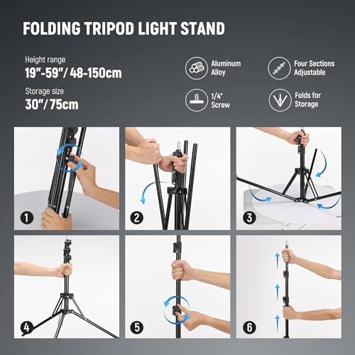 RL-18 18 Inch Ring Light with Tripod Stand, 55W Large LED Ringlight, alternate view 7