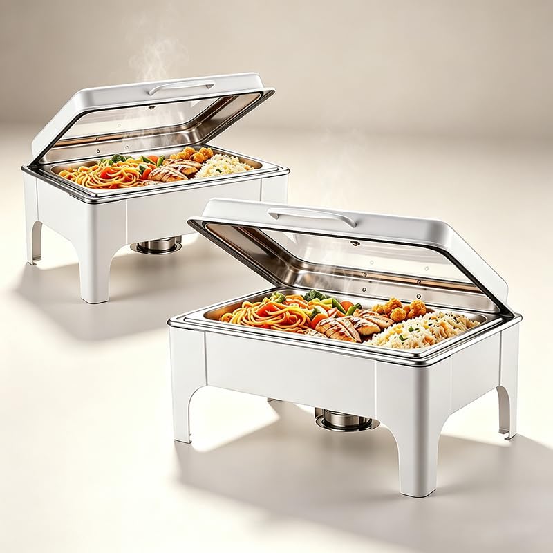 Roll Top 9QT Stainless Steel Chafing Dishes for Buffet,9QT Chafing Dish Set