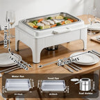 Roll Top 9QT Stainless Steel Chafing Dishes for Buffet,9QT Chafing Dish Set, alternate view 2