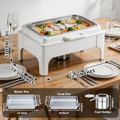 Roll Top 9QT Stainless Steel Chafing Dishes for Buffet,9QT Chafing Dish Set, alternate view 2