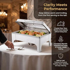 Roll Top 9QT Stainless Steel Chafing Dishes for Buffet,9QT Chafing Dish Set, alternate view 3