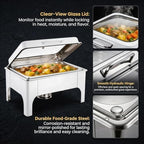 Roll Top 9QT Stainless Steel Chafing Dishes for Buffet,9QT Chafing Dish Set, alternate view 4