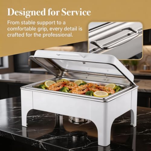 Roll Top 9QT Stainless Steel Chafing Dishes for Buffet,9QT Chafing Dish Set, alternate view 5