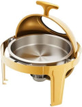 Roll Top Chafing Dish for Buffet, 6.3 Qt Round Chafing Dish Buffet Set Stainless Steel Food Warmer Chafers with