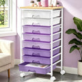 Rolling Cart with 8 Drawers, Craft Art Storage Drawer Cart, Purple