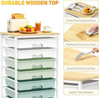 Rolling Cart With 8 Drawers, Storage Drawer Cart for Craft Art, Green in Green, alternate view 4